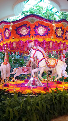 Carousel made all of flowers inside The Wynn, November 2014