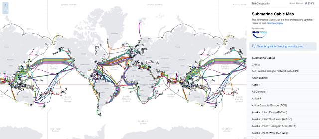 Mapa de cabos submarinos