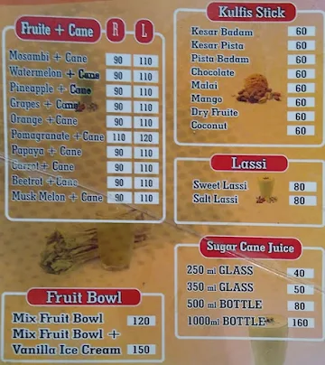 Mr. Cane menu 