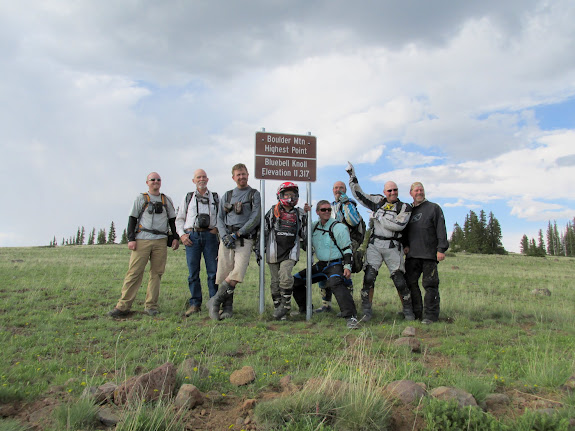 Group photo at the Bluebell Knoll sign