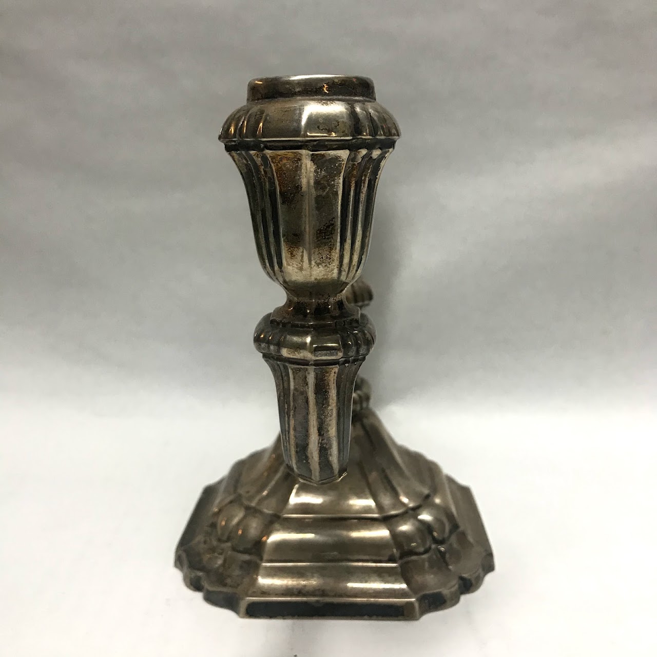 835 Silver German Candle Holder Pair