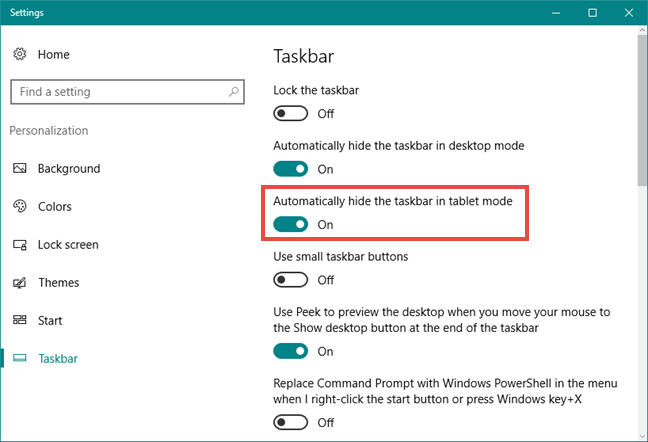 taksbar, Windows 10, ปรับแต่ง, กำหนดค่า, ตั้งค่า