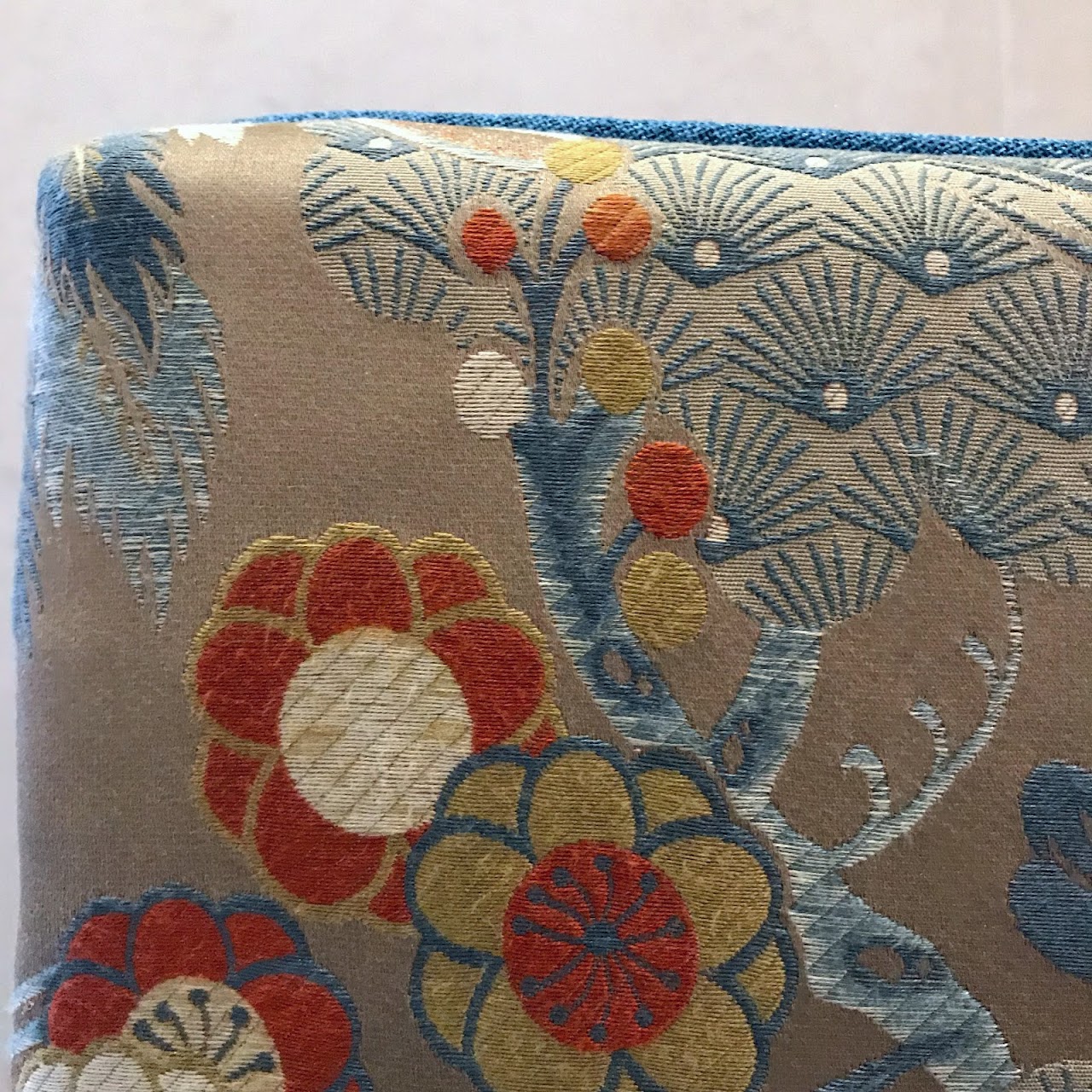 Mid-Century Chrome & Embroidery Chair Pair #2