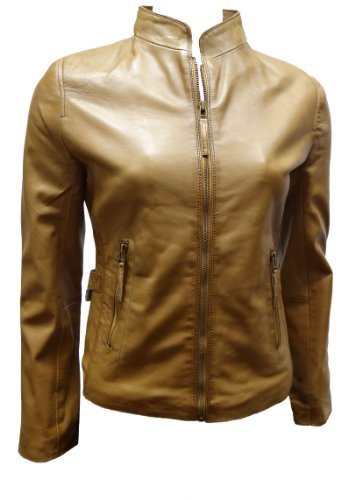 Tibor Design Spring Leather Jacket-Camel-XS