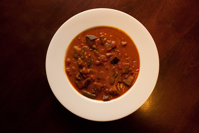 Spicy eggplant peanut soup