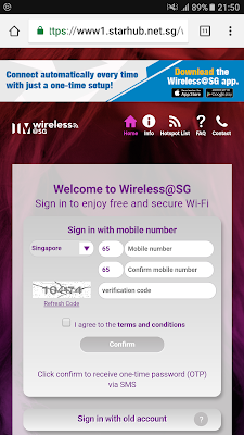 Connecting to a Wireless@SG hotspot.