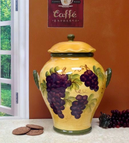  Tuscany Grape Cookie Jar Wine Decor