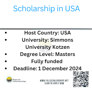 Study Free in USA - Simmons University Kotzen is Offering Fully Funded Scholarship in USA 2024-2025 