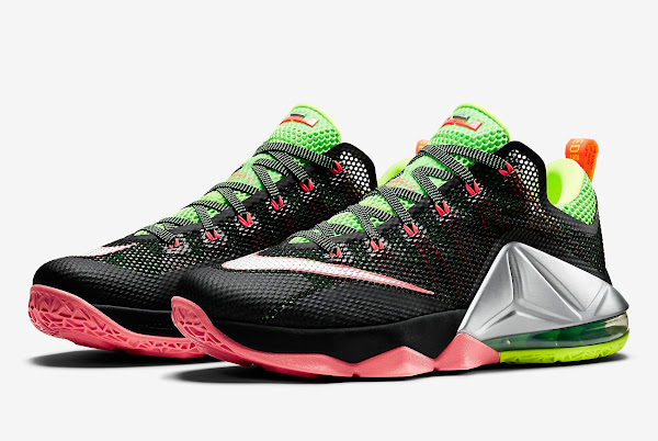 LeBron 12 Low  Black  Silver  Volt  Hot Lava  Official Release Date