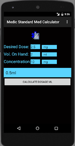 Medic Standard IV Med Calc