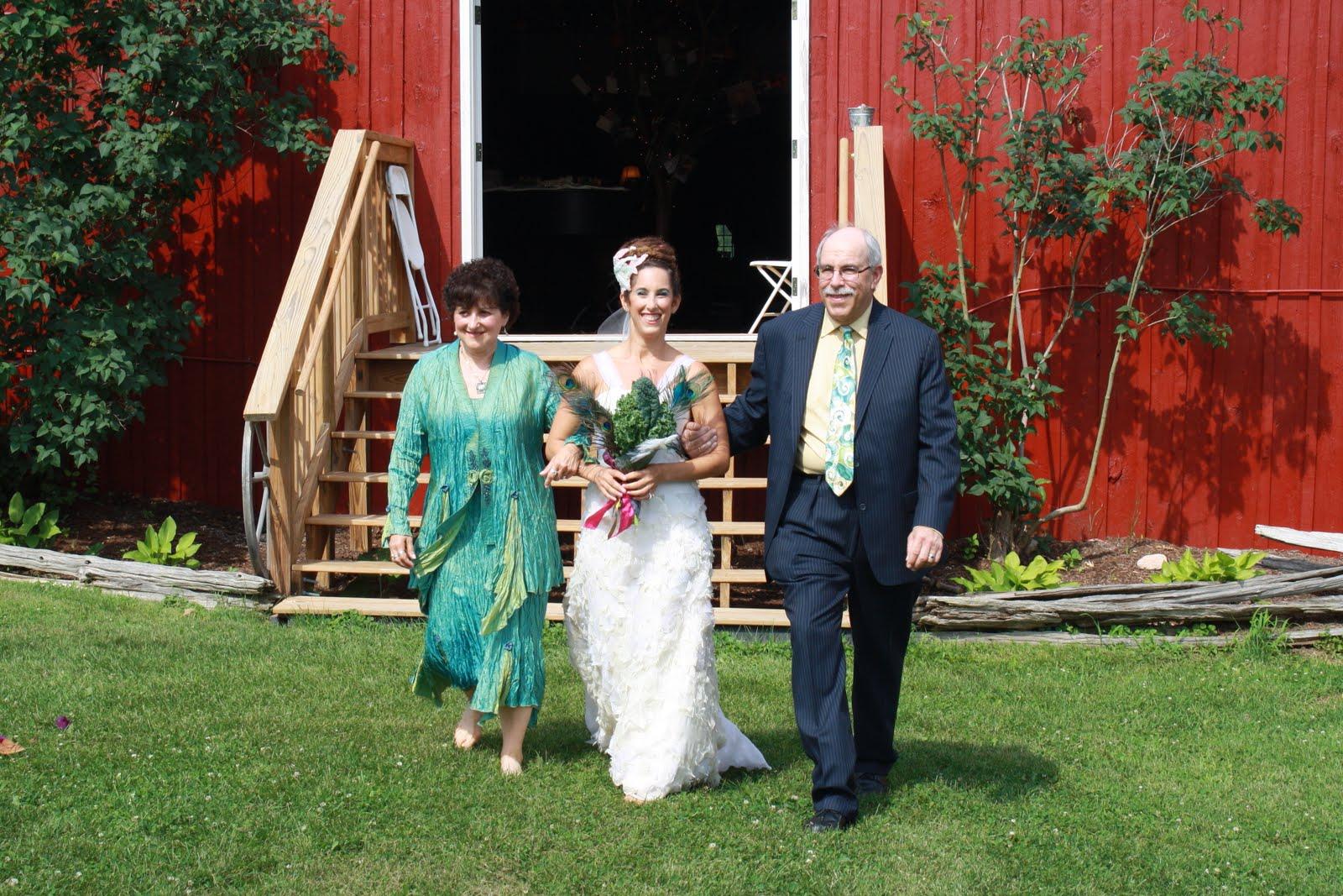 Her bridal bouquet is crafted