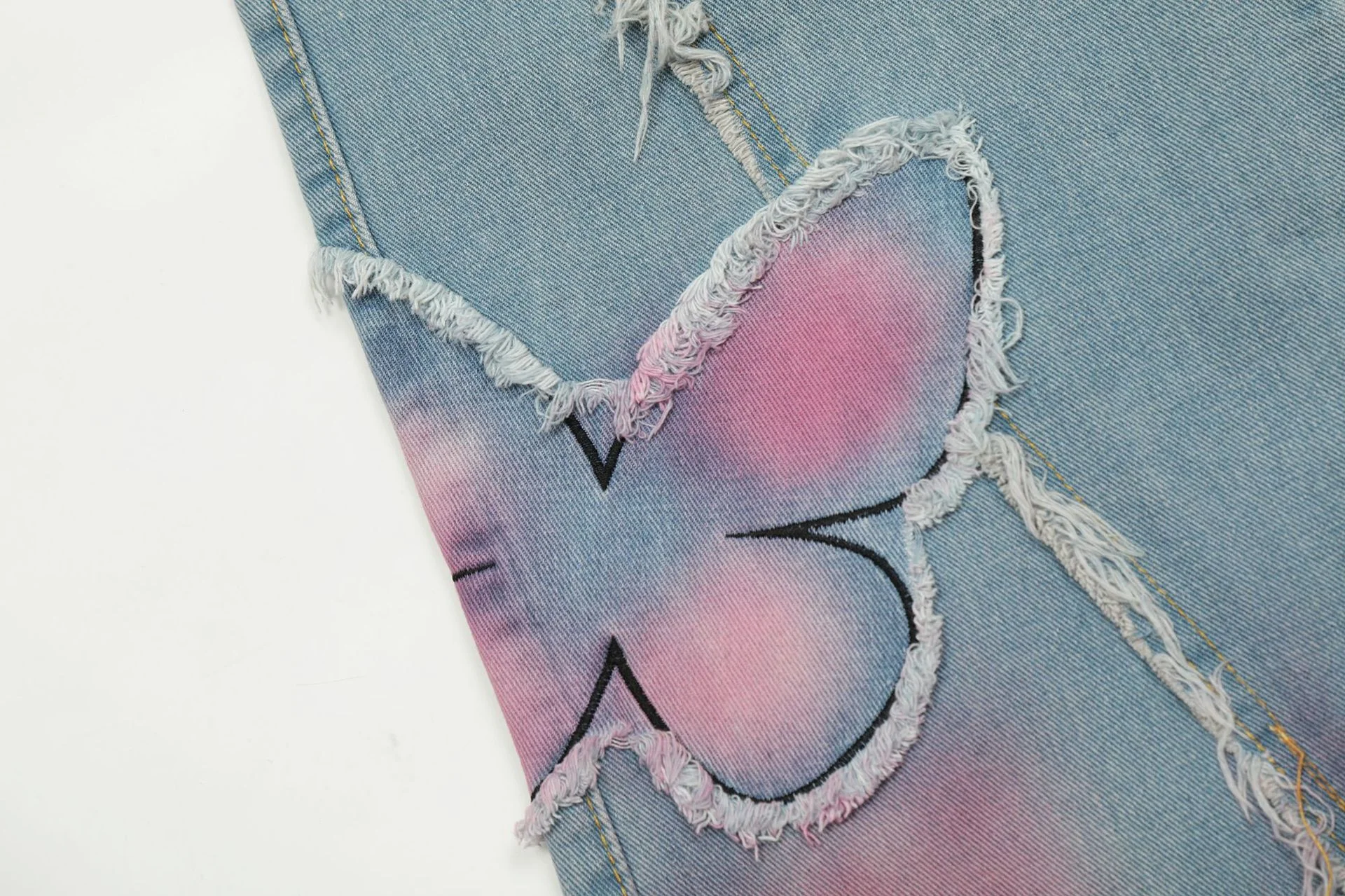 Title 5, Zoete, schattige butterfly was denim broek voor...