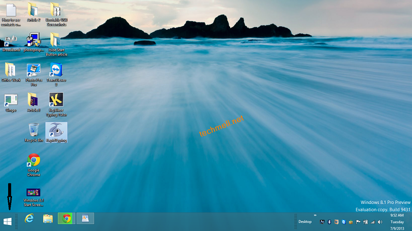 Start button in Windows 8.1