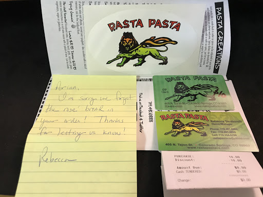 Restaurant «Rasta Pasta», reviews and photos, 405 N Tejon St, Colorado Springs, CO 80903, USA