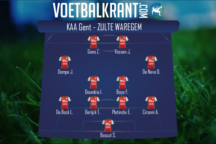 Opstelling Zulte Waregem | KAA Gent - Zulte Waregem (06/03/2022)