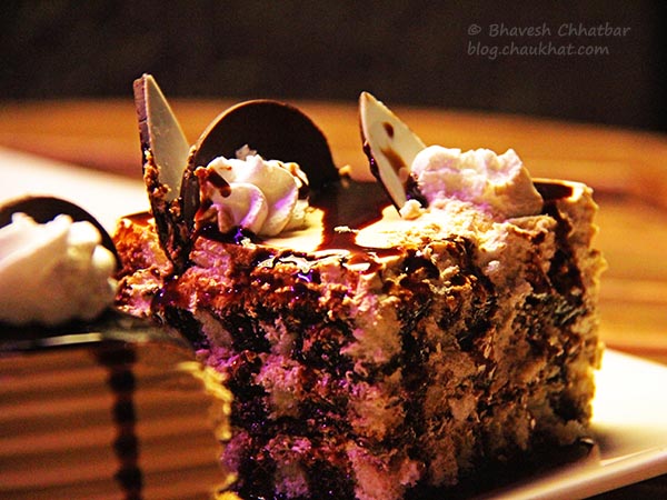 Chocolate Caramel Cake at The Flying Saucer Sky Bar, Viman Nagar, Pune