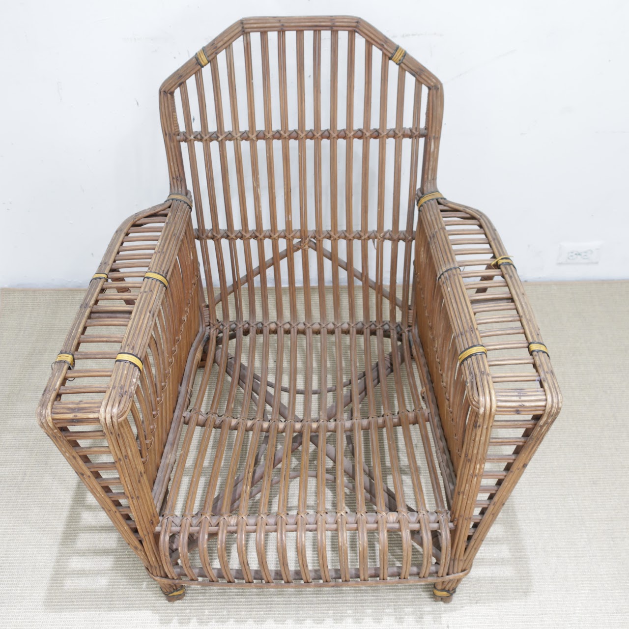 Mid-Century Rattan and Bamboo Club Chair #2