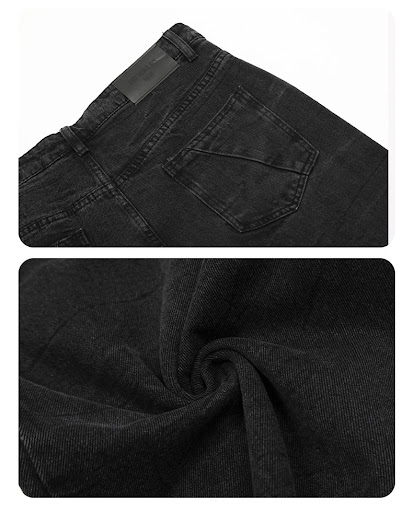 Title 4, High Street Washed Black Stitching Wide Leg Jea...