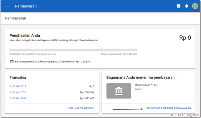 Mengelola Metode Pembayaran AdSense