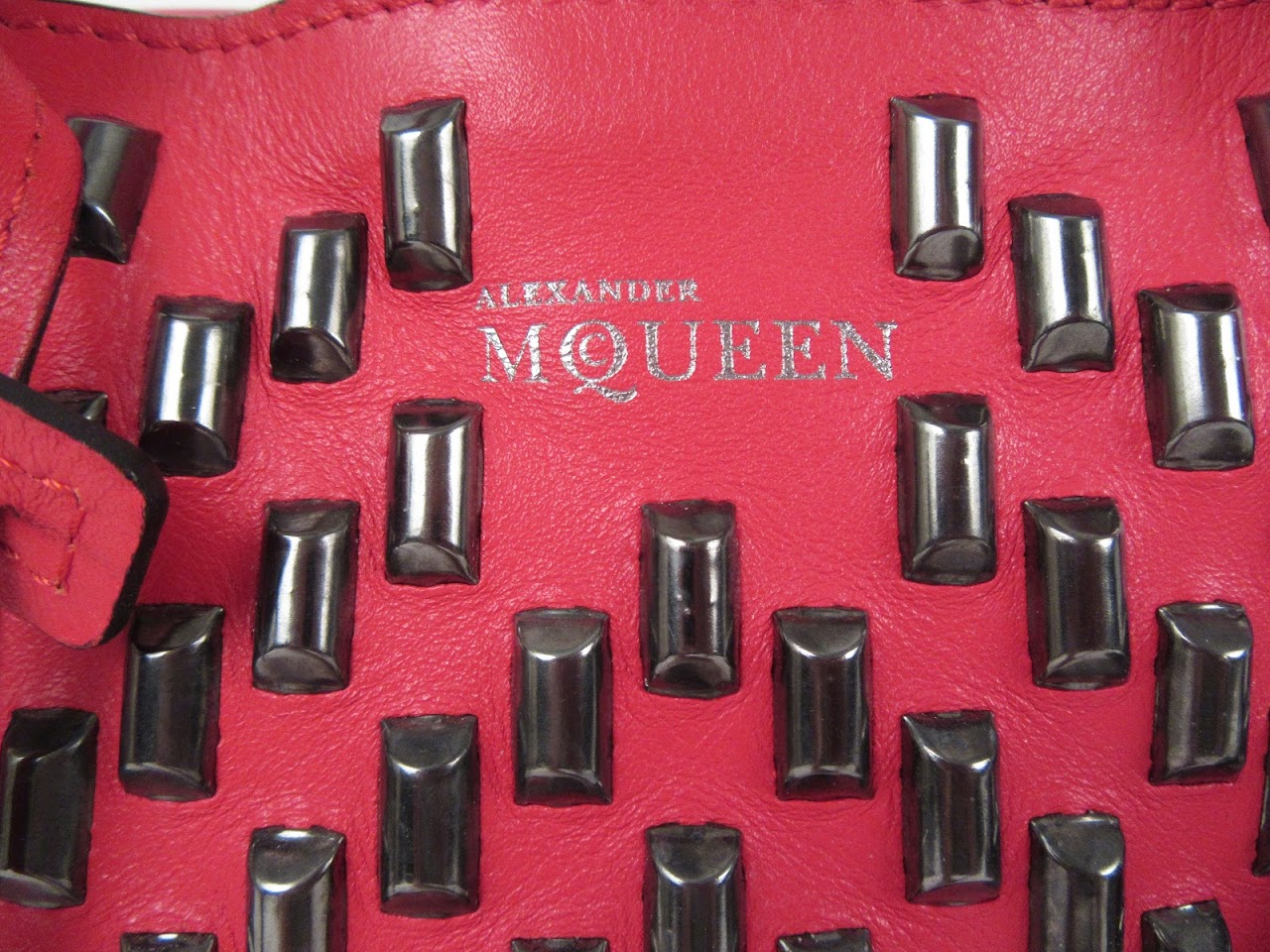 Alexander McQueen Studded Padlock Zip-Around Satchel Bag