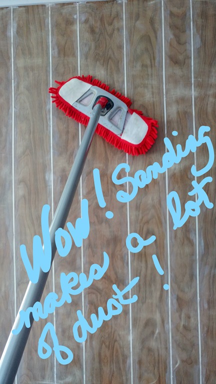 Use dust mop to get rid of sanding dust