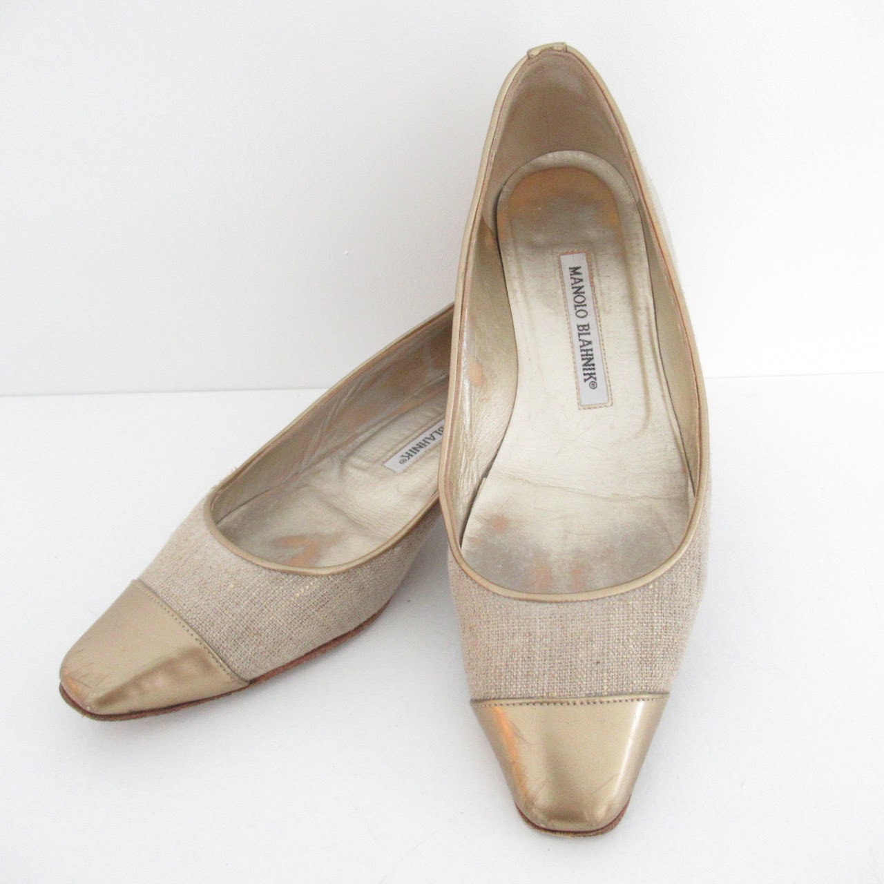 Manolo Blahnik Canvas Cap Toe Flats