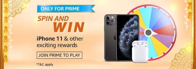 Amazon Only for Prime Spin and Win answers of 16th October 2020