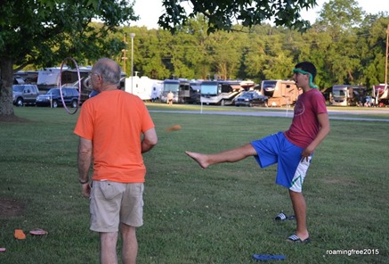 Bryce's big feet couldn't hit the target!