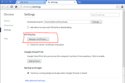 Instalar certificado de seguridad chrome