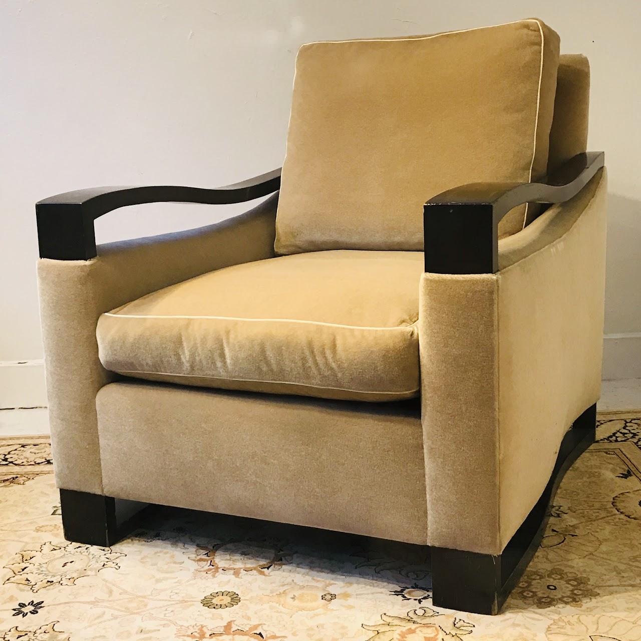 Mohair Donghia Woodbridge Style Club Chair #1