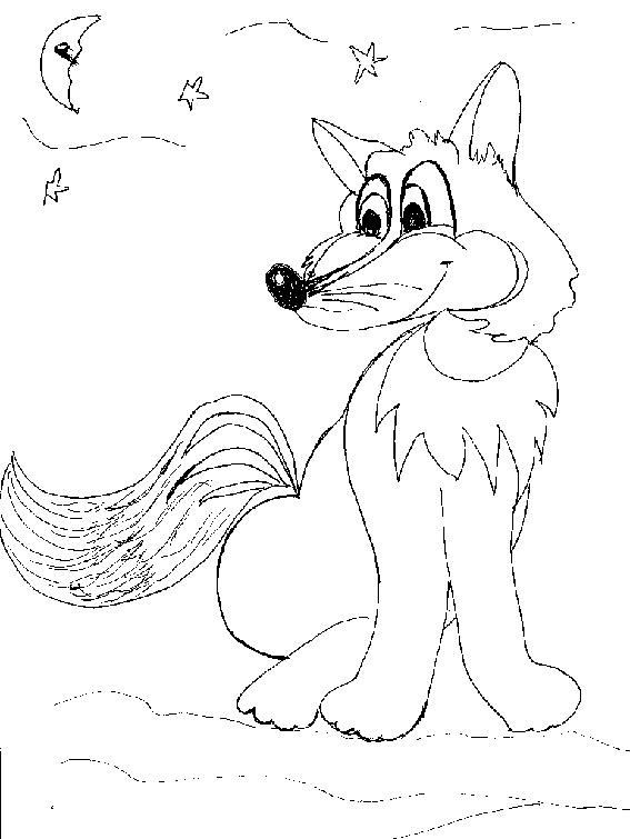 dessin de loup colorier