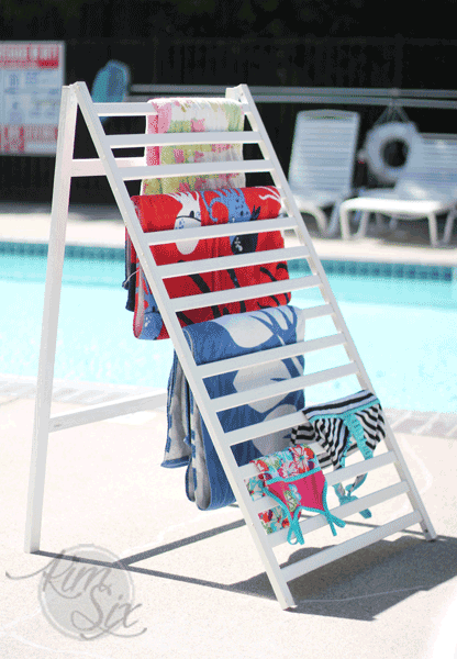 Towel dryer next to pool