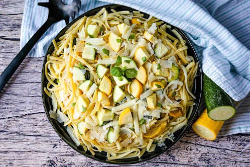 Vegetarian Squash Saute Pasta Dish