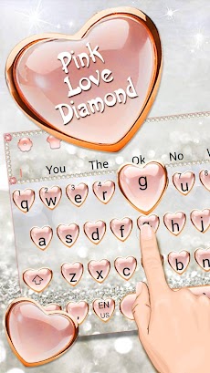 ピンクラブダイヤモンドキーボードテーマのおすすめ画像1