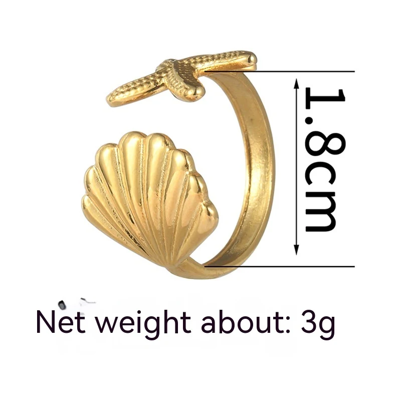 Titanium stalen shell ring met speciaal design. Duurzaam, stijlvol en ideaal om je eigenheid te laten zien.