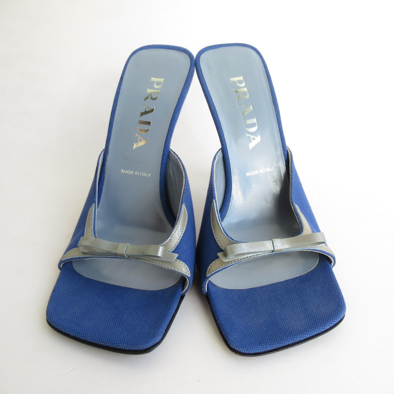 Prada Blue Canvas Sandals