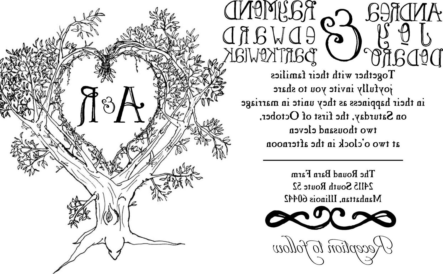 Tree Wedding Invitation & RSVP  Digital File, Print Anywhere 