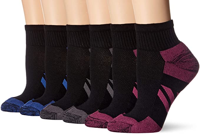 Amazon Essentials Women's 6-Pack Performance Cotton Cushioned Athletic Ankle
