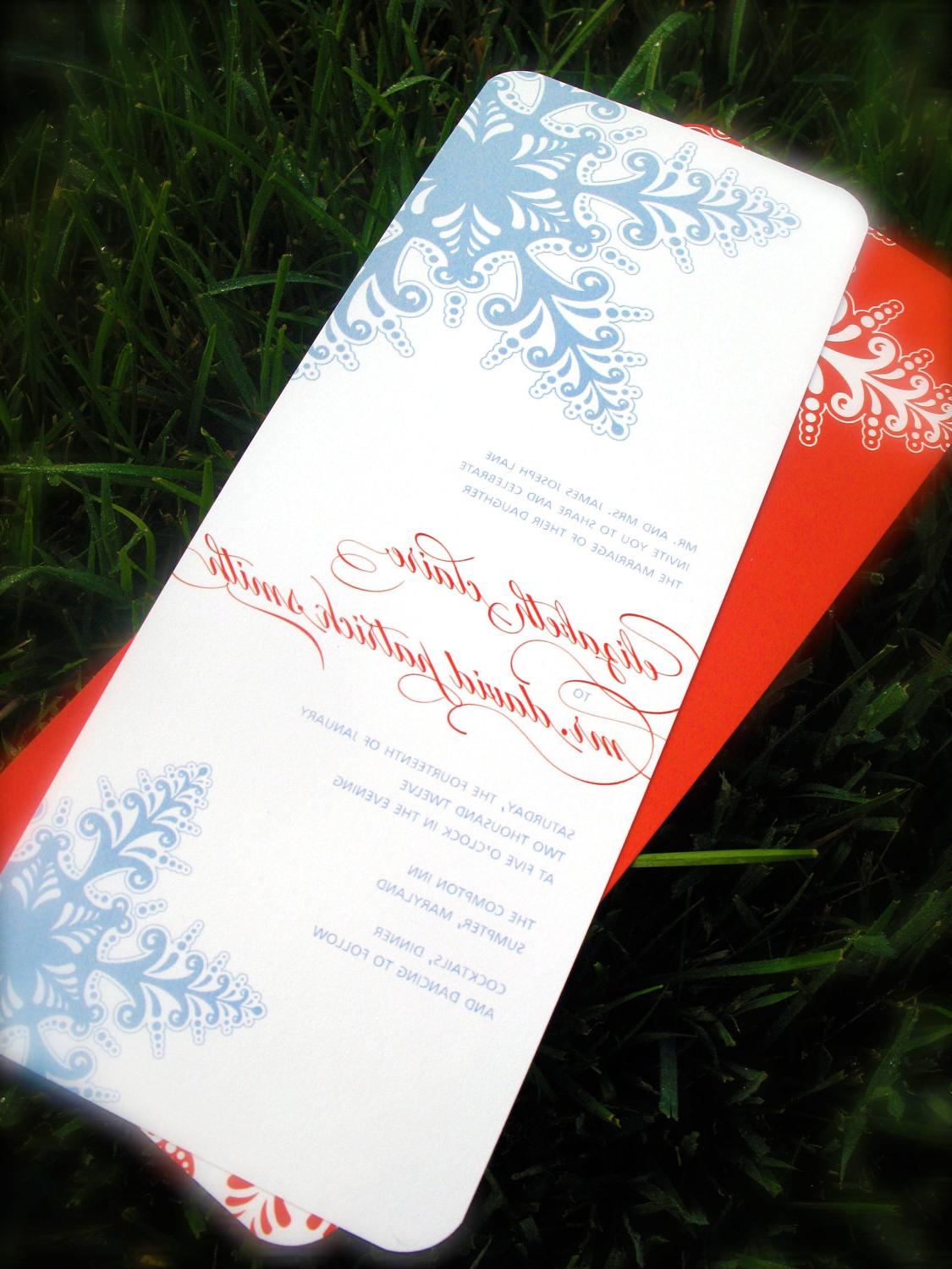 Digital Wedding Invitation Package -- Winter Vintage Snowflake -- Custom DIY