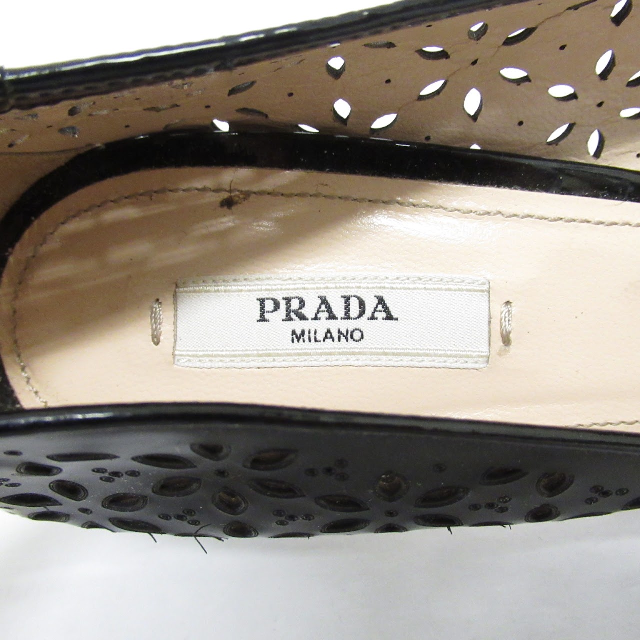 Prada Leather Lace Peep Toes