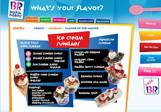 Menu Baskin Robbins