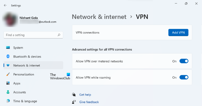 ตั้งค่าการเชื่อมต่อ VPN WINdows 11