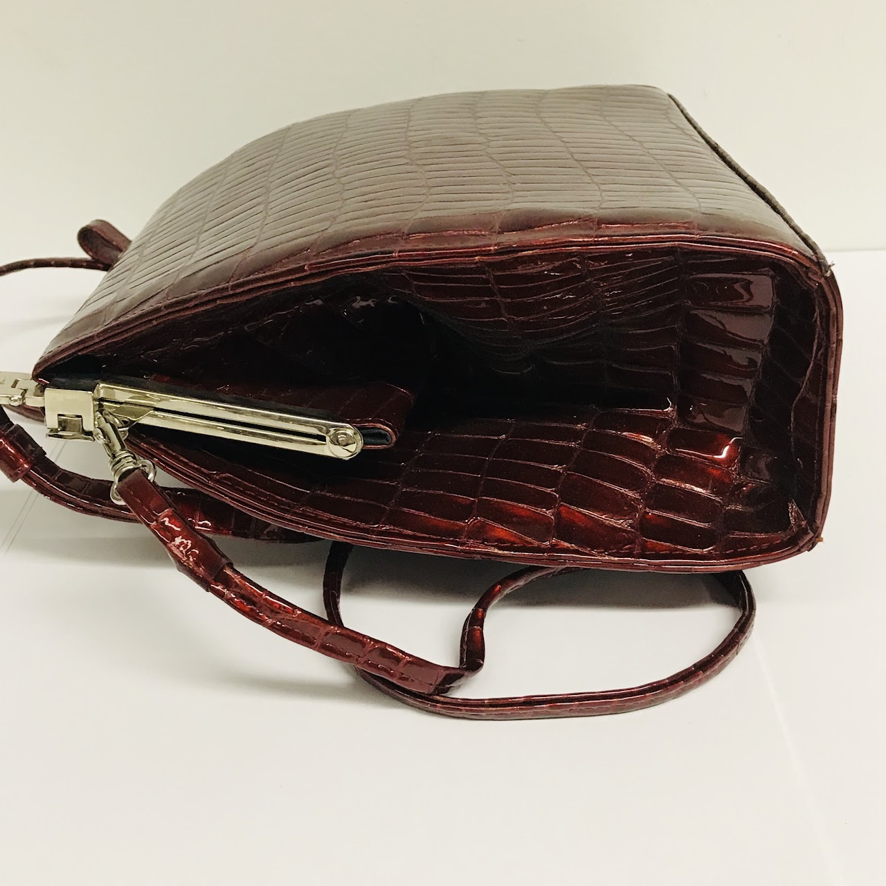 Stuart Weitzman Embossed Patent Leather Bag