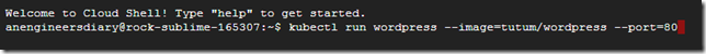 kubectl run wordpress gcp