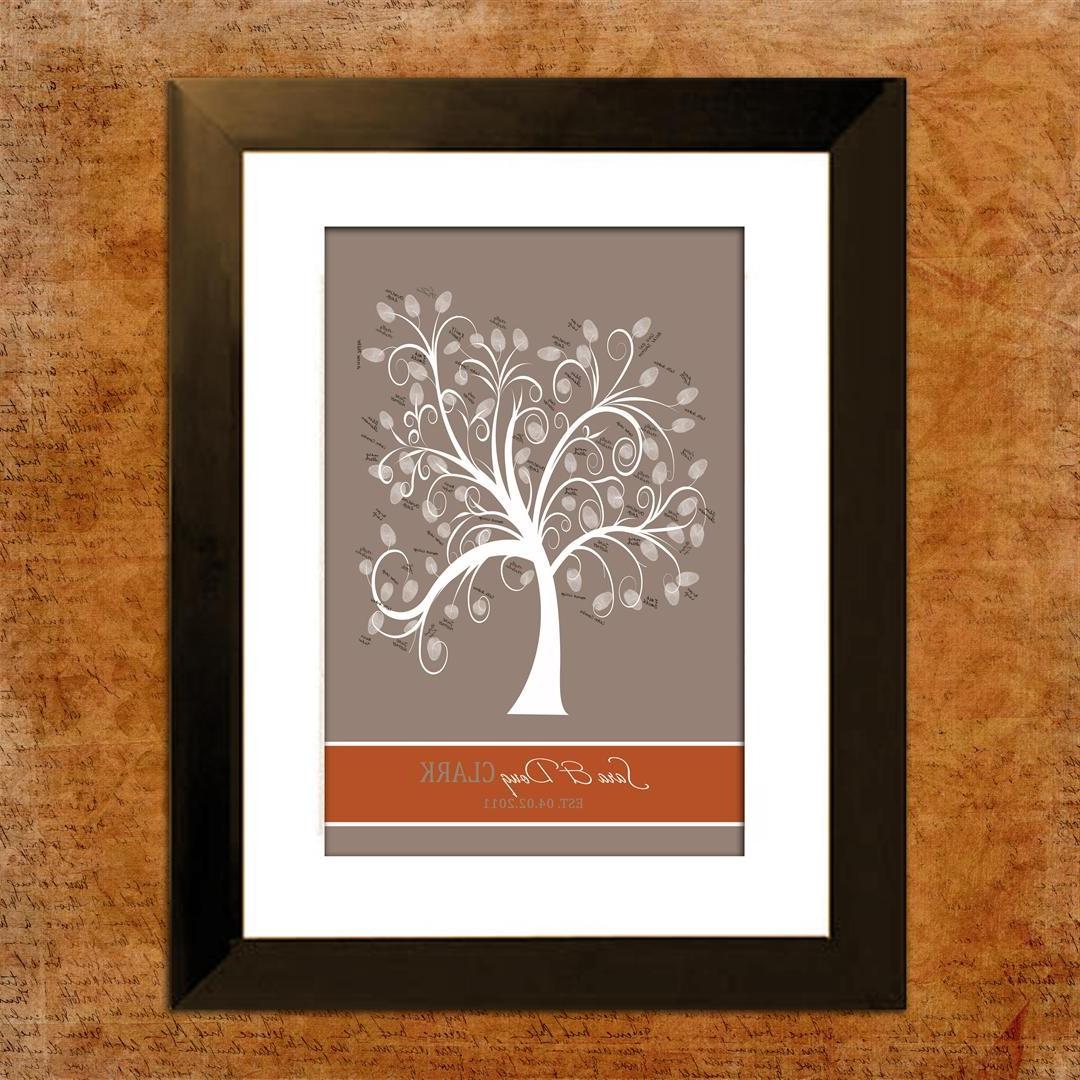 Thumbprint Tree Guest Book - Personalized Rich Autumn Wedding Tree - PDF