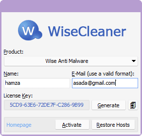 اداة تفعيل برنامج wise care 365