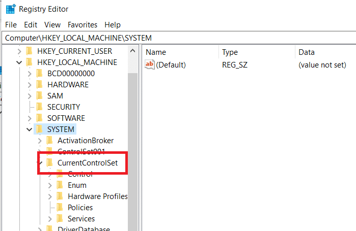 CurrentControlSet으로 이동합니다.  Microsoft 설치 부트스트래퍼가 작동을 멈춘 문제 수정