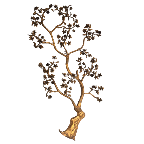 Wrought Metal Cherry Blossom Wall Sculpture