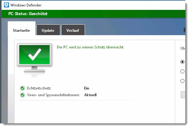 Windows Defender deaktivieren und aktivieren