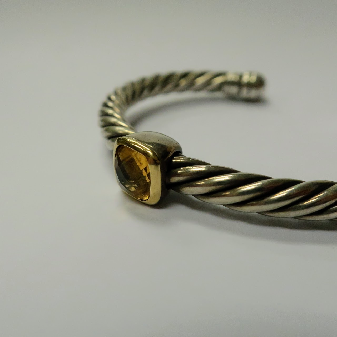 18 K Gold & Sterling Silver Citrine Cuff